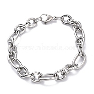 304 Stainless Steel Figaro Chain Bracelets, with Lobster Claw Clasps, Stainless Steel Color, 8-1/8 inch(20.5cm)(BJEW-E271-05P)