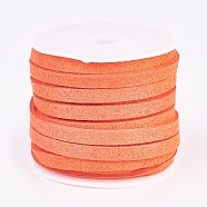 Faux Suede Cord, Faux Suede Lace, Orange Red, 5x1.5mm, about 5.46 yards(5m)/roll(X-LW-R003-5mm-1053)