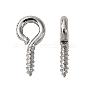 Iron Screw Eye Pin Peg Bails, For Half Drilled Beads, Nickel Free, Platinum, 10x5x1mm, Hole: 2mm(IFIN-S699-01A-P-NF)