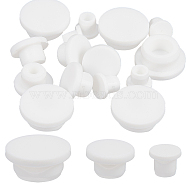 18Pcs 3 Styles Silicone Hole Plug Waterproof Plug, Snap in Hole Plugs, for Furniture Fencing, White, 15.5~31.5x9~13.7mm, 6pcs/style(AJEW-GF0007-92)