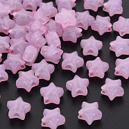 Imitation Jelly Acrylic Beads, Star, Pearl Pink, 9x9.5x5.5mm, Hole: 2.5mm, about 2050pcs/500g(MACR-S373-45-E10)