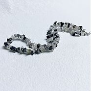 Natural Tourmalinated Quartz Chip Beaded Necklaces for Women(IW6789-43)