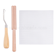 Blank Rug Hooking Mesh Canvas Latch Hook Rug Making Kits, BurlyWood, 15.8~50x2.5~50x2x2cm, 3pcs/set(DIY-WH0204-65)