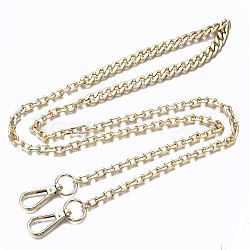 Bag Chains Straps, Iron Curb Link Chains and Cable Link Chains, with Alloy Swivel Clasps, for Bag Replacement Accessories, Light Gold, 108x1cm(IFIN-S706-001KC)