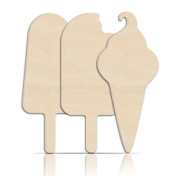 Wood Wall Art Decorations, Home Hanging Ornaments, Ice Cream Pattern, 293~297x114~127mm, 2pcs/set(HJEW-WH0070-001)
