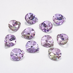 Faceted K9 Glass Rhinestone Charms, Imitation Austrian Crystal, Drop, Vitrail Light, 8x6x4mm, Hole: 1mm(X-RGLA-F053-E-001VL)