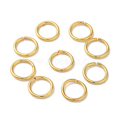 304 Stainless Steel Open Jump Rings, Real 18K Gold Plated, 10x1.2mm, Inner Diameter: 7.5mm(STAS-K285-02M-G)