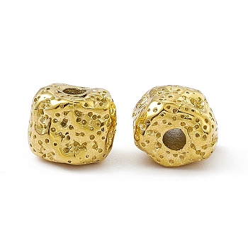 Vacuum Plating 201 Stainless Steel Beads, Cube, Real 18K Gold Plated, 10.5x12.5x10.5mm, Hole: 3mm