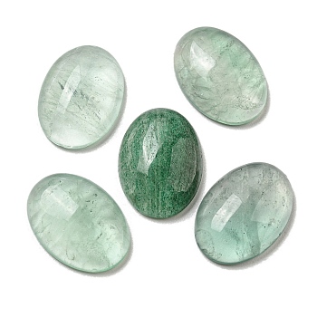 Natural Green Fluorite Cabochons, Oval, 18x13x5~5.5mm