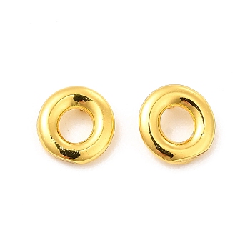 Brass Hollow Out Initial Letter Stud Earrings for Women, Real 18K Gold Plated, Lead Free & Cadmium Free, Letter.O, 7x6.5x1.5mm, Pin: 0.8mm