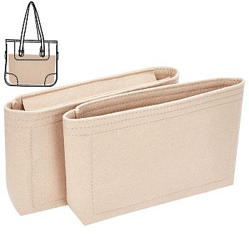 Wool Felt Bag Organizer Inserts, for Bucket Bag Accessories, Rectangle, Antique White, Finished Product: 22.5x14x9.4cm