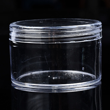 Column Polystyrene Bead Storage Container, for Jewelry Beads Small Accessories, Clear, 6.9x4.4cm, Inner Diameter: 6.2cm