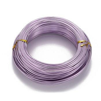 Round Aluminum Wire, Flexible Craft Wire, for Beading Jewelry Doll Craft Making, Lilac, 12 Gauge, 2.0mm, 55m/500g(180.4 Feet/500g)