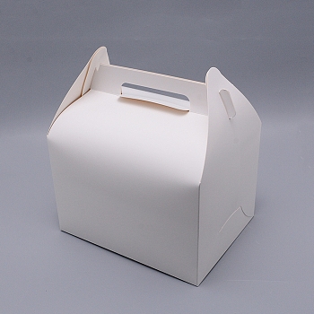Paper Box, Food Packaging Box, Rectangle, White, 7x9-1/8x10-1/4 inch(17.8x23x26cm)