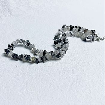 Natural Tourmalinated Quartz Chip Beaded Necklaces for Women