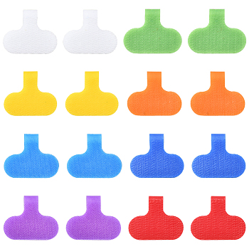 30Pcs Nylon Hook and Loop Cable Labels, Writable Cable Wraps, Mixed Color, 32x38x3mm