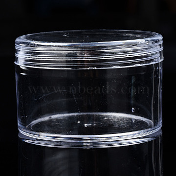 Column Polystyrene Bead Storage Container, for Jewelry Beads Small Accessories, Clear, 6.9x4.4cm, Inner Diameter: 6.2cm(CON-N011-027)