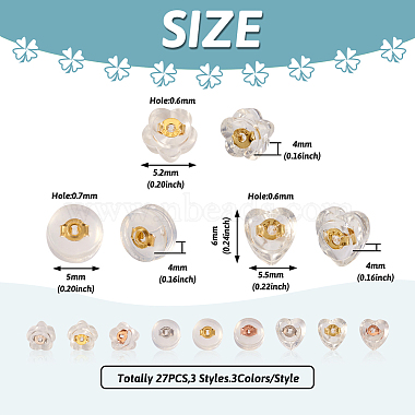 pandahall 27 paires d'écrous d'oreille en silicone de style 3(FIND-TA0002-09)-3