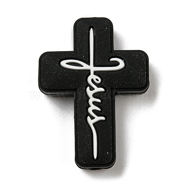 Black Cross Silicone Beads