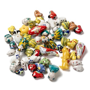 14mm Mixed Color Animal Porcelain Beads