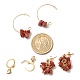 3 Pairs 3 Style Natural Red Jasper Chips Beaded Cluster Dangle Stud & Leverback Earrings(EJEW-JE04895-01)-3