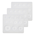 3Pcs Silicone Button Molds, Resin Casting Molds, For UV Resin, Epoxy Resin Jewelry Making, Flat Round, White, 78x89x6.5mm, Inner: 10~25mm(DIY-YW0017-98)