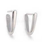 Anti-Tarnish Rhodium Plated 925 Sterling Silver Ice Pick Pinch Bails, Platinum, 11x2mm, Hole: 0.9mm, Pin: 0.8mm(STER-D035-23P-01)