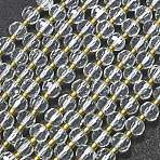 Synthetic Quartz Beads Strands, with Seed Beads, Faceted, Lantern, 8~8.5x6.5~7mm, Hole: 0.6mm, about 44pcs/strand, 15.16 inch(38.5cm)(G-K389-E77-01)