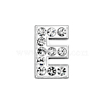 Eco-Friendly Zinc Alloy Slide Charms, with Rhinestone, Platinum Plated, Letter, Crystal, Letter.E, 12mm, Hole: 1.5x7.9mm(ALRI-WH0001-01P-E)