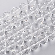 Glass Bead Strands, Faceted, Round, Clear, 19.5mm, Hole: 2mm, about 12pcs/strand, 8.6 inch(22cm)(EGLA-J140-NA01-20mm)
