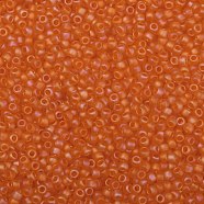 TOHO Round Seed Beads, Japanese Seed Beads, (174F) Light Hyacinth Orange Transparent Rainbow Matte, 8/0, 3mm, Hole: 1mm, about 1110pcs/50g(SEED-XTR08-0174F)