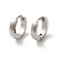 Non-Tarnish Polishing 304 Stainless Steel Hoop Earrings, Stainless Steel Color, 13x3mm(EJEW-P255-04P)