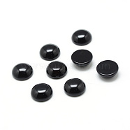 Dyed Natural Black Agate Gemstone Cabochons, Half Round, 12x5mm(G-T020-12mm-11)