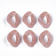 Acrylic Linking Rings, Quick Link Connectors, For Curb Chains Making, Imitation Gemstone Style, Twist, Rosy Brown, 23x16.5x5.5mm, Hole: 11.5x6mm, about 580pcs/500g(OACR-S021-19B-02)