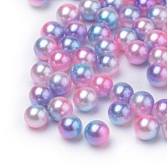 Rainbow Acrylic Imitation Pearl Beads, Gradient Mermaid Pearl Beads, No Hole, Round, Hot Pink, 8mm, about 2000pcs/500g(OACR-R065-8mm-A13)