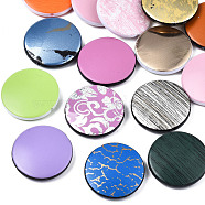 Printed Acrylic Beads, Flat Round, Mixed Color, 25x5mm, Hole: 1.6mm, about 215pcs/500g(MACR-N009-024)
