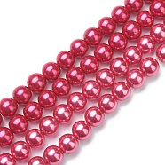 Glass Pearl Beads Strands, Pearlized, Round, Mixed Color, 12mm, Hole: 1mm, about 74pcs/strand, 32.48 inch(82.5cm)(HY-XCP0001-05D-02)