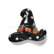 Hallowmas Opaque Resin Decoden Cabochons, Witch Hat, Black, 23x26x8.5mm(RESI-S393-01G)