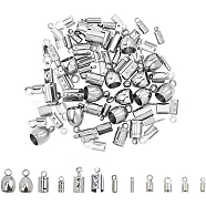 Stainless Steel Cord Ends, End Caps and Folding Crimp End, Stainless Steel Color, 6pcs/style, 12styles/box(STAS-UN0004-45P)
