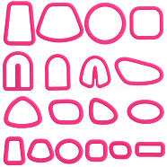Plastic Plasticine Tools, Clay Dough Cutters, Moulds, Modelling Tools, Modeling Clay Toys For Children, Hot Pink, 2.6~6.15x1.75~5.75x1.5cm, 18pcs/set(DIY-WH0308-404A)