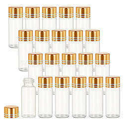 Elite 20Pcs Glass Empty Refillable Bottle, with Aluminum Cover, Travel Cosmetic Containers, Column, Clear, 4.3cm, Capacity: 4ml(0.14fl. oz)(AJEW-PH0011-43)