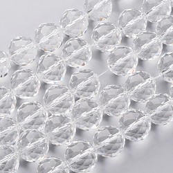 Glass Bead Strands, Faceted, Round, Clear, 19.5mm, Hole: 2mm, about 12pcs/strand, 8.6 inch(22cm)(EGLA-J140-NA01-20mm)