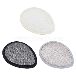 CHGCRAFT 3Pcs 3 Colors Linen Teardrop Fascinator Hat Base for Millinery, Mixed Color, 130x104.5x15mm, 1pc/color(AJEW-CA0002-77)