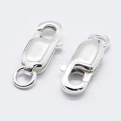 925 Sterling Silver Lobster Claw Clasps, with 925 Stamp, Silver, 10x5x2.5mm, Hole: 3mm(STER-K167-075C-S)