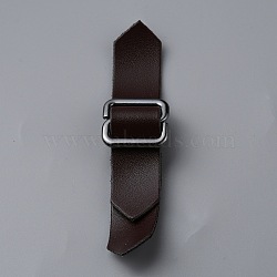 PU Leather Buckles, Tab Closures, Cloak Clasp Fasteners, with Zinc Alloy Findings, Coconut Brown, 73~107x14.5x8mm(FIND-WH0129-60B)