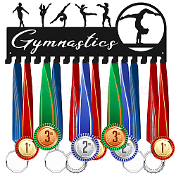 Fashion Iron Medal Hanger Holder Display Wall Rack, with Screws, Word Gymnastics, Sports Themed Pattern, 150x400mm(ODIS-WH0021-295)