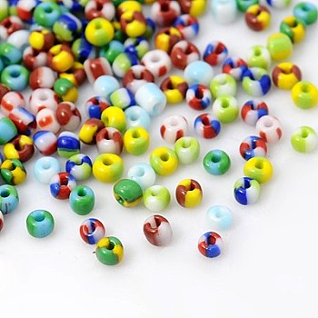 12/0 Glass Seed Beads, Opaque Colours Seep, Mixed Color, 2mm, hole: 0.8mm