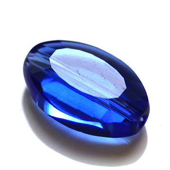 Imitation Austrian Crystal Beads, Grade AAA, K9 Glass, Faceted, Oval, Blue, 13x10x5mm, Hole: 0.9~1mm