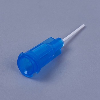 Plastic Fluid Precision Blunt Needle Dispense Tips, Blue, 30x7.5mm, Pin: 0.6mm, Inner Diameter: 4.5mm