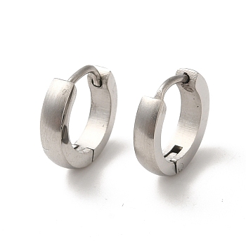 Non-Tarnish Polishing 304 Stainless Steel Hoop Earrings, Stainless Steel Color, 13x3mm